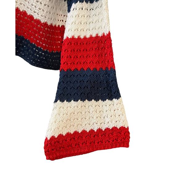 33 Degrees Women's Red/White/Blue Crochet 2 Button Front Cardigan Nautical SZ XL - Picture 6 of 9